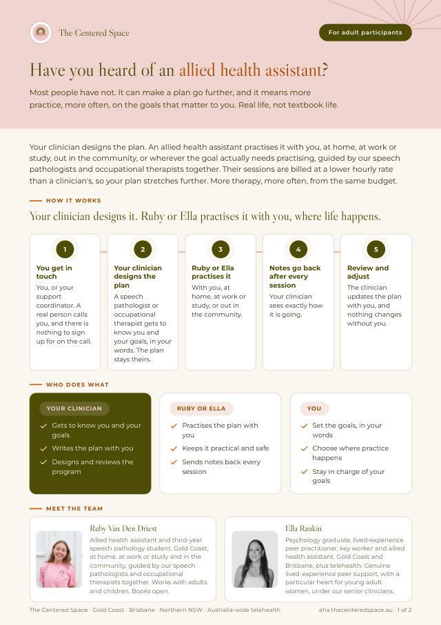 Front page of the Allied Health Assistants brochure