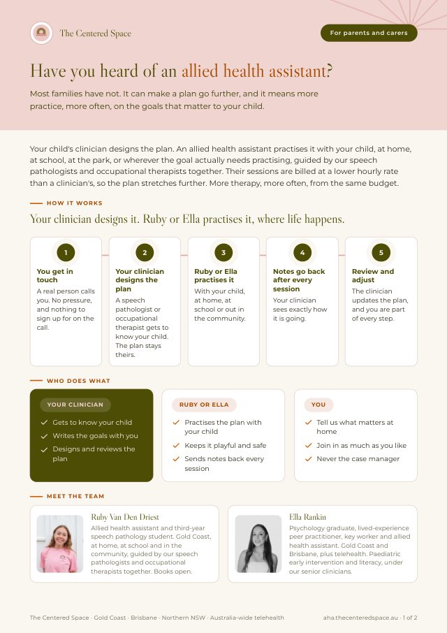 Front page of the Allied Health Assistants brochure