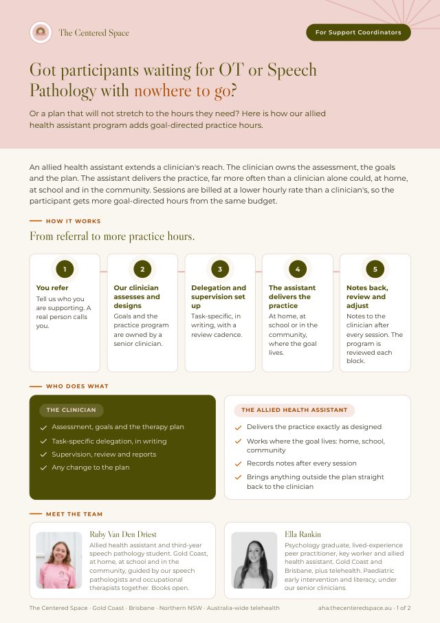 Front page of the Allied Health Assistants brochure